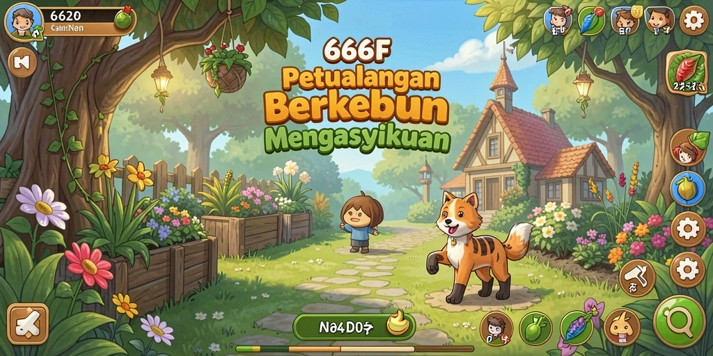 Gameplay seru bertani di 666F dengan beragam tanaman dan hewan.