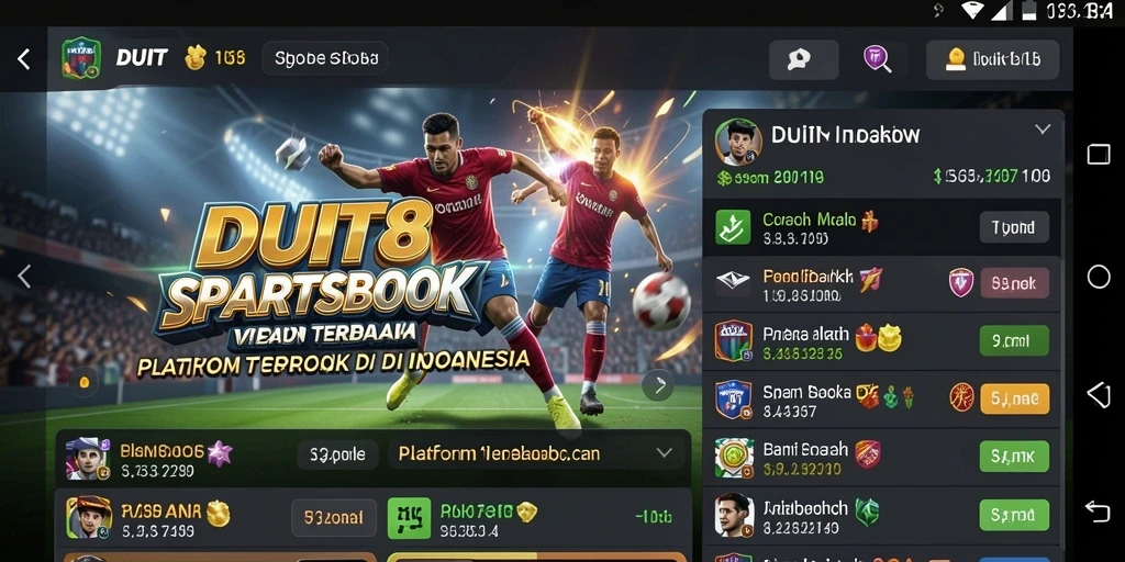 Tampilan gameplay Sportsbook di aplikasi DUIT8 yang menarik dan interaktif.