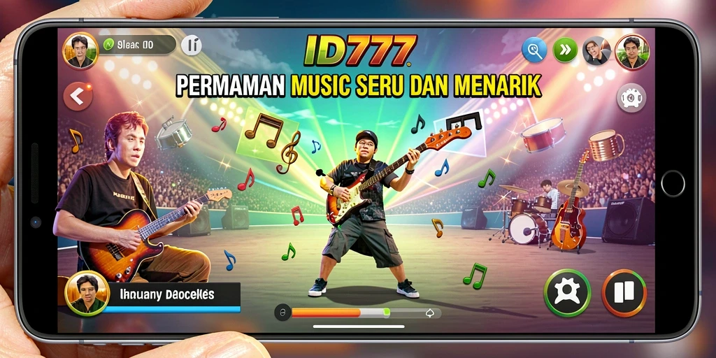 Tampilan gameplay seru di <strong>ID777</strong> dengan berbagai lagu menarik.