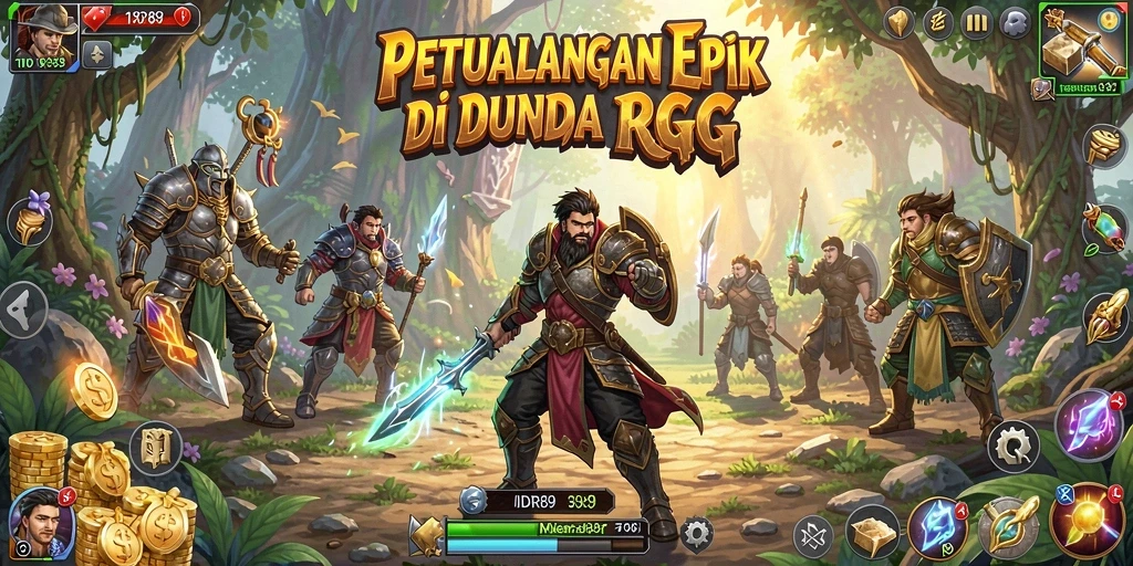 Screenshot menampilkan pemandangan menakjubkan dalam permainan RPG.