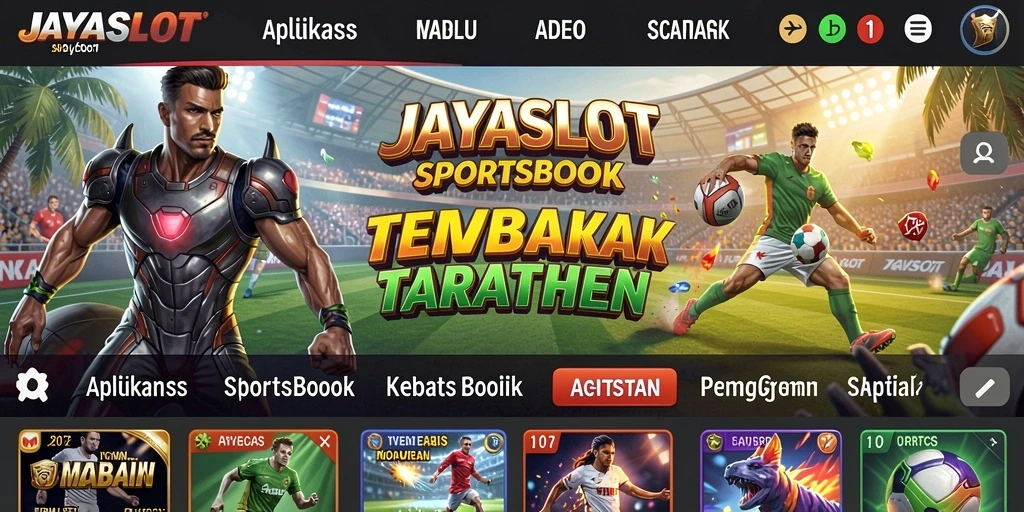 Tampilan menarik dari aplikasi JAYASLOT saat pengguna melakukan taruhan olahraga.