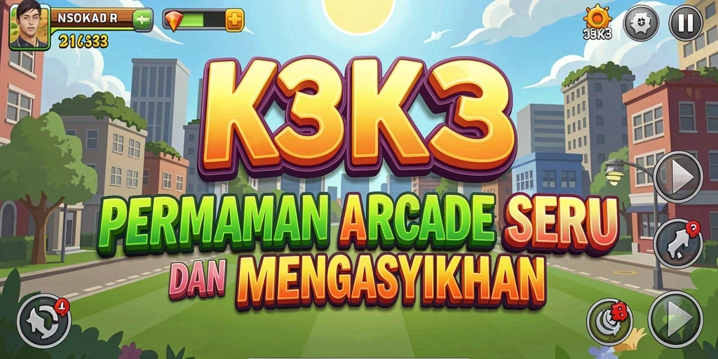 Tangkapan layar menunjukkan aksi seru gameplay Arcade K3K3.