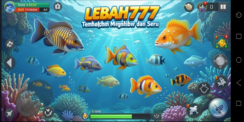 Menampilkan gameplay seru dalam <strong>LEBAH777</strong> dengan aksi menangkap ikan.
