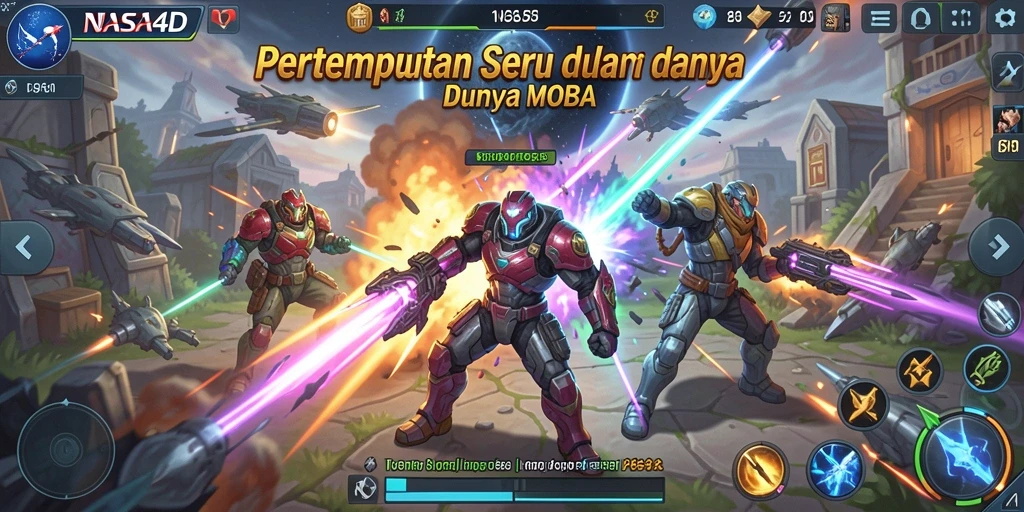 Tampilan gameplay MOBA yang seru dan mendebarkan di NASA4D.