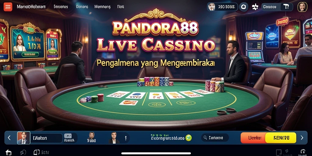 Tampilan gameplay Live Casino yang mendebarkan di PANDORA88.