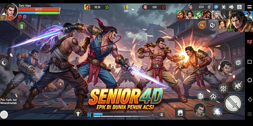 Gameplay menyerupai duel berintensitas tinggi di SENIOR4D.