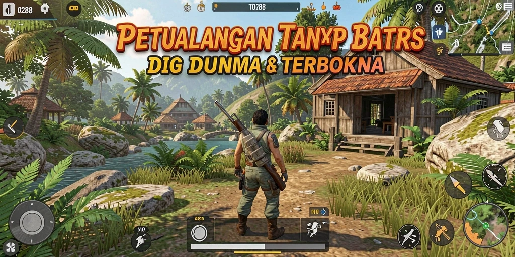 Screenshot gameplay TO288 yang menampilkan dunia terbuka yang luas.
